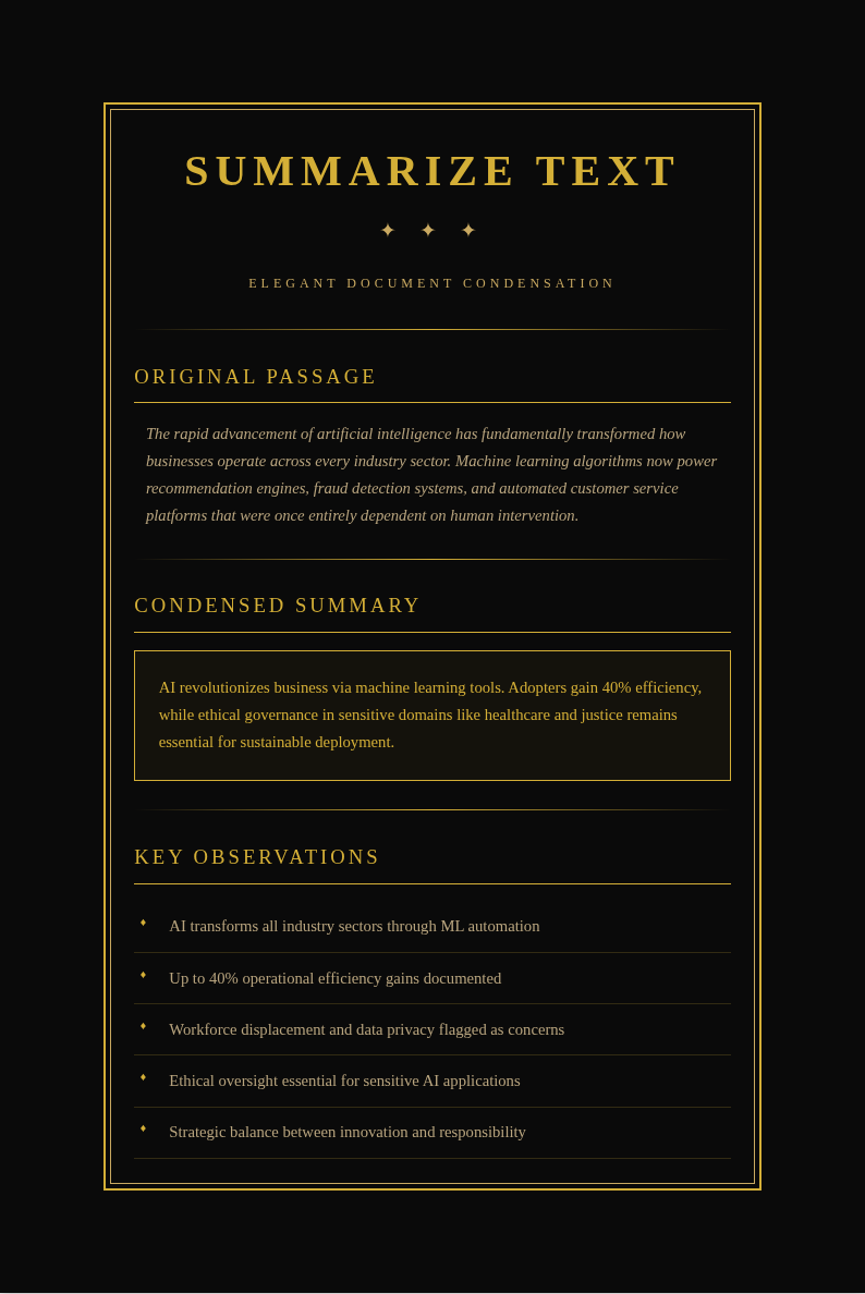 Art deco modern summarize text